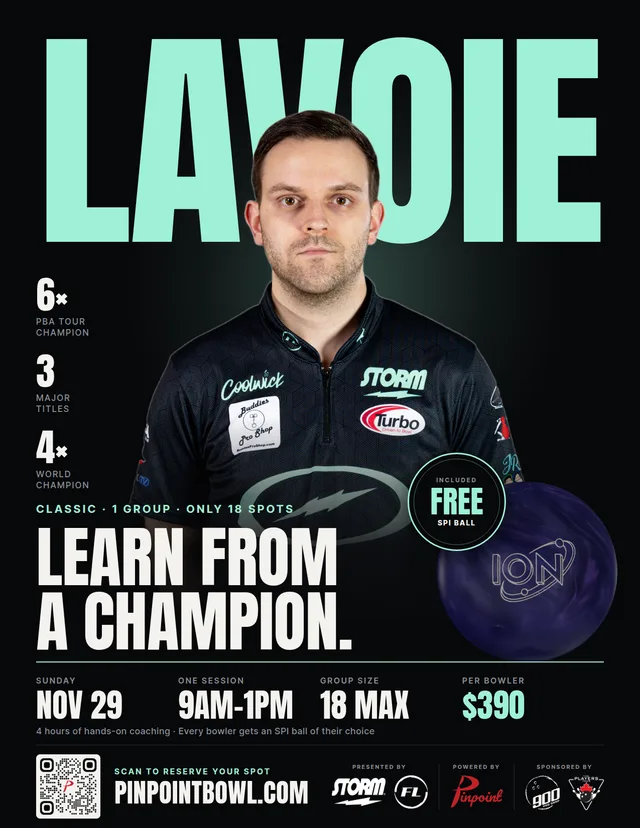 Flyer for the Nov 29 clinic with François Lavoie at Classic Bowl, Mississauga